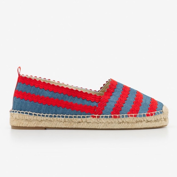 BODEN Violette Espadrilles in Chambray and Red Pop Ric Rac, sz 36 EU - Picture 2 of 16